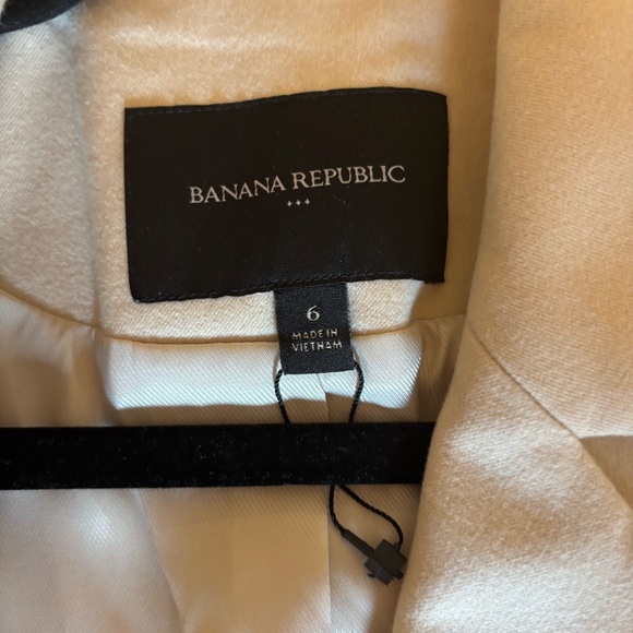 Banana Republic women’s FLANNEL SUITING BLAZER in Cream Size 6 NWOT - Picture 6 of 10
